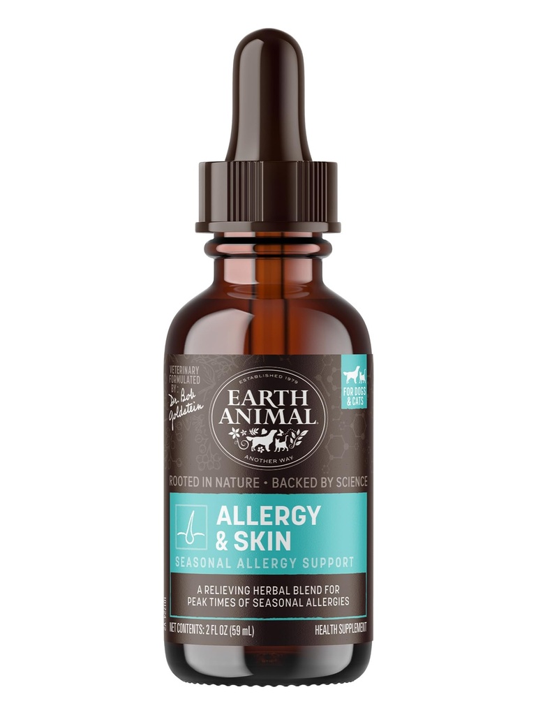 Integratore Liquido Apothecary Animal Terra - Allergy & Skin Herbal Remedies for Dogs & Cats - 2 fl oz