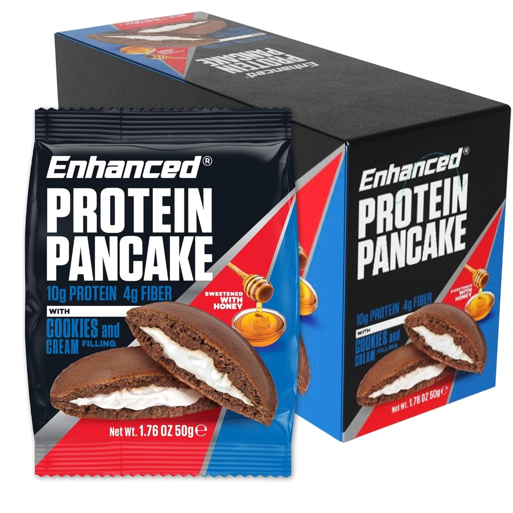 Pancake proteici per laboratori avanzati da andare - Cookies & Cream (Pack of 10) - Carbo basso, Basso zucchero, Calorie bassa, Alta proteina, Keto-Friendly - Pronto per mangiare spuntino