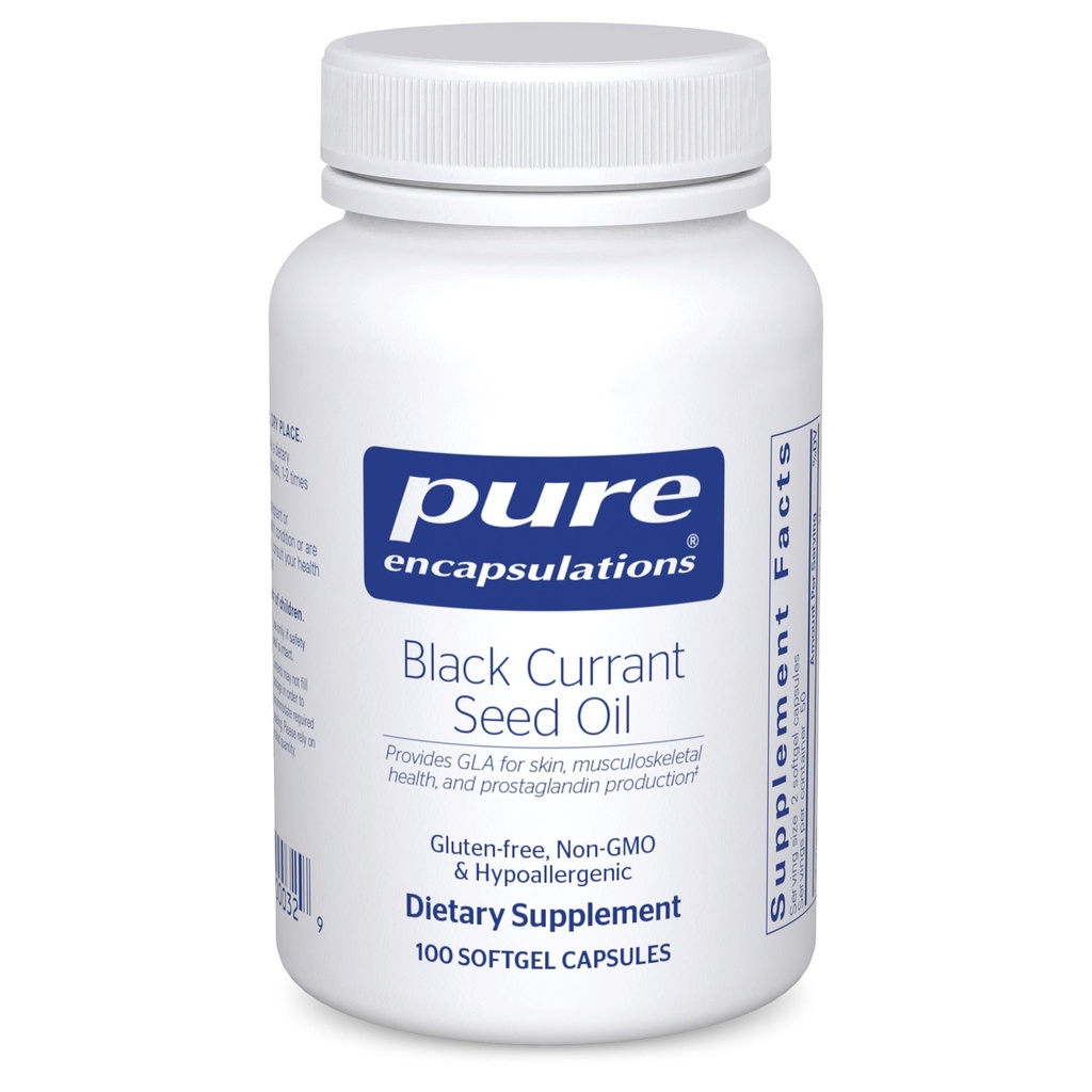 Pure Encapsulations Black Currant Seed Oil | Integratore alimentare anallergico | 100 capsule Softgel