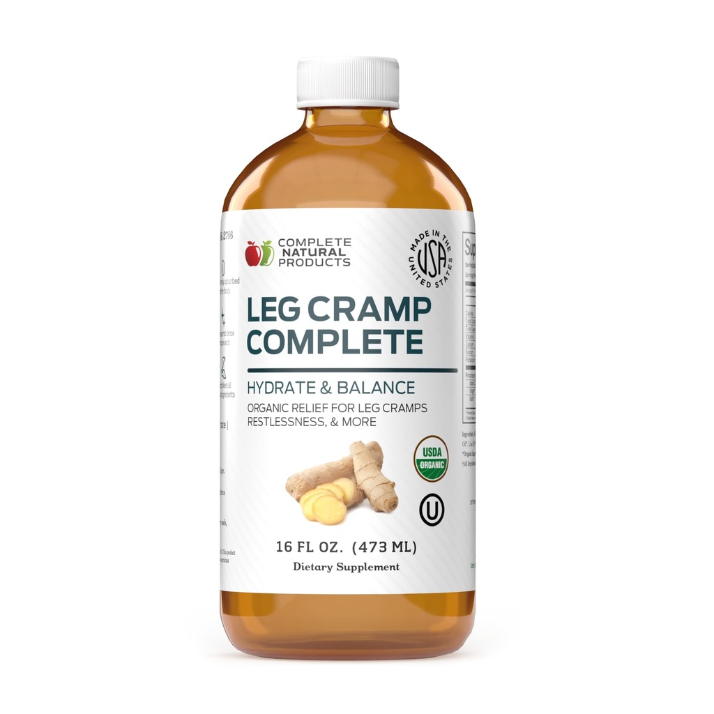 Gamba Cramp Completa 16oz - Muscolo Amish Organico Liquido Naturale, Rilievo di Rimedio di Crempa Piede e Gamba, Vitamina e Supplemento