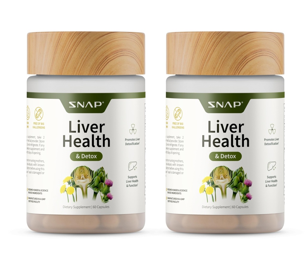 Integratori a scatto Salute e Disintossicazione - Supporto naturale per la salute epatica e digestiva, 60 capsule vegetariane (2-Pack)