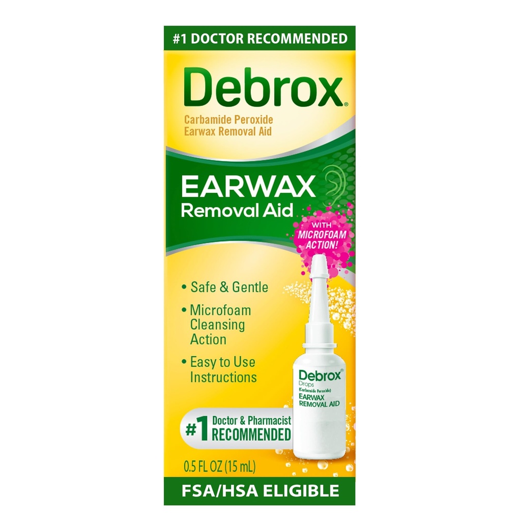 Debrox Ear Wax Gocce di rimozione, Debrox Microfoam Ear Wax Remover, 0.5 Fl Oz