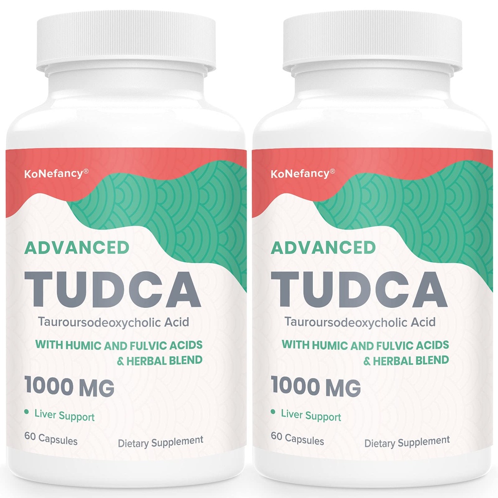 TUDCA Liver Supplementi 1000 mg-Bile Salts per il fegato Cleanse Detox-Milk Thistle Herbal Blend con acido Fulvic e Humic per fegato, salute digestiva, 120 capsule vegane