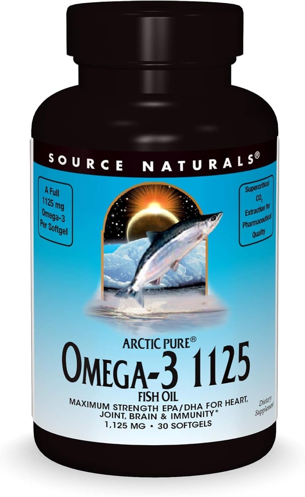 Fonte Naturals ArticoPure Omega-3 Fish Oil 1125mg Ultra Potency Massima Forza EPA + DHA per Cuore, Giunto, Cervello e Salute Immune - 30 Softgels