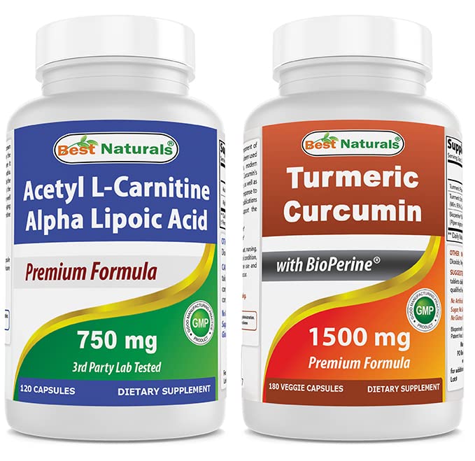 I migliori naturali Acetil L-carnitina e acido lipoico alfa 750 mg & curcumina turica 1500mg/serving con bioperina