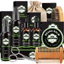 Kit cuscinetto per gli uomini con lavaggio del cuscinetto, Condizionatore del cuscinetto, Olio del cuscinetto, Balm del cuscinetto, Spazzola, Pettine, Forbici, Borsa di stoccaggio, Regali per gli uomini