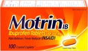 Motrin IB, Ibuprofen 200mg compresse, Riduttore di dolore e febbre per dolori muscolari, mal di testa, mal di schiena, dolori mestruali e dolore minore artrite, NSAID, 100 Ct
