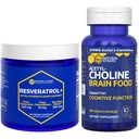 NATURAL STACKS Acetilcolina Brain Food + Integratore Resveratrolo Bundle - Supporta la funzione cognitiva e l'invecchiamento del cervello* - 120 capsule totali