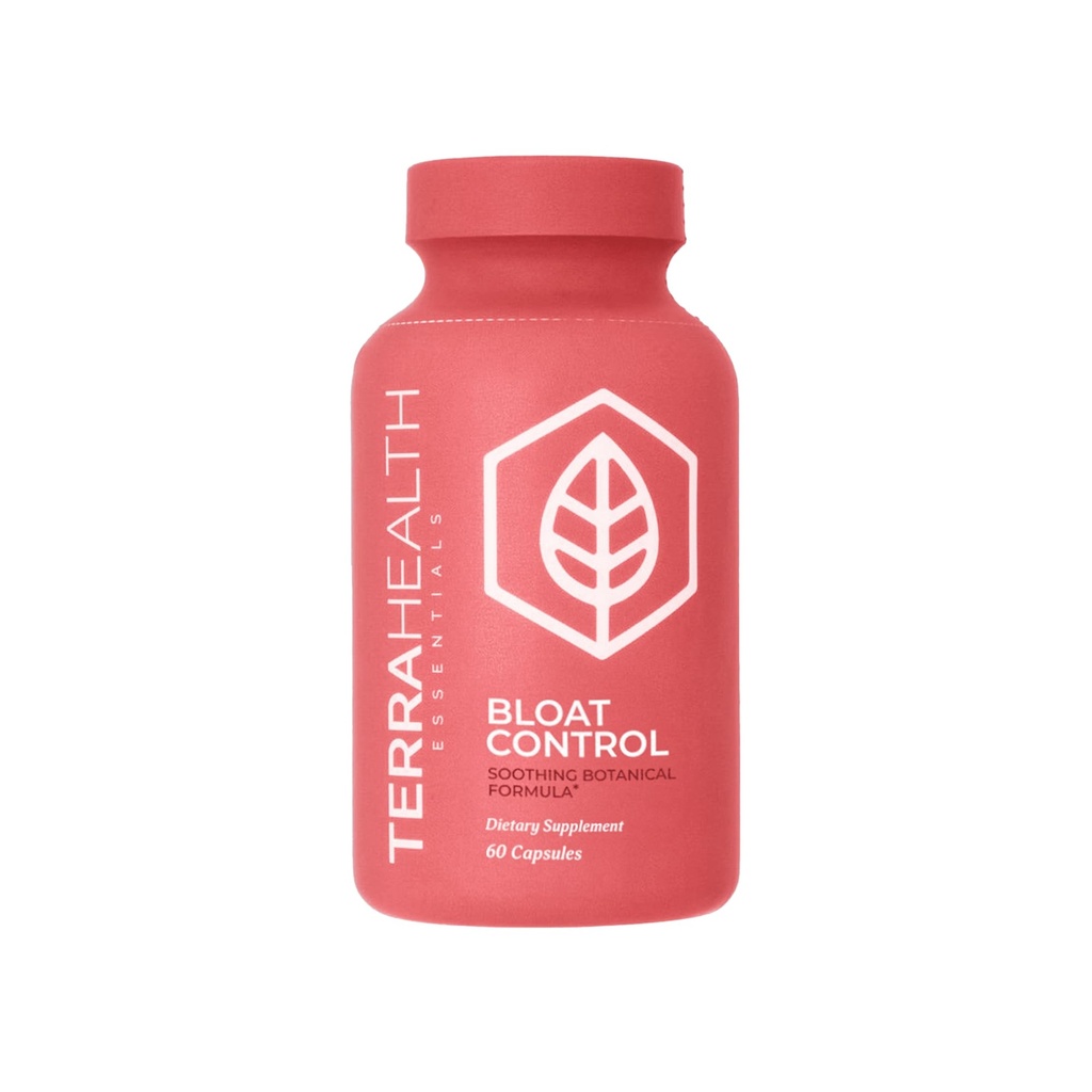 Terra Health Essentials Bloat Control | Fast-Acting No Bloat Relief w/Digestive Enzymes, Probiotic Strains for Targeted Anti Bloat Support - Lattasi, Lipasi, Protease & Amylase for Digestive Health