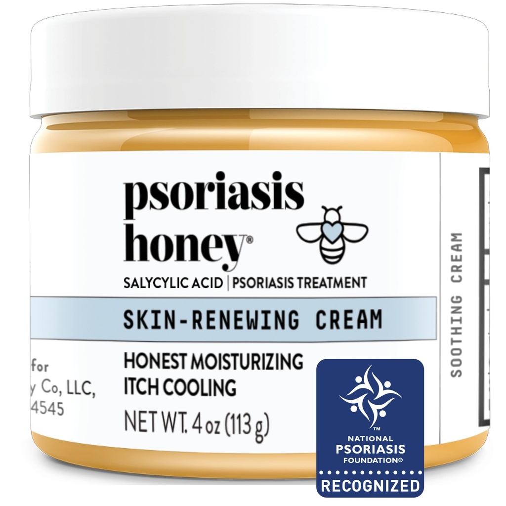 PSORIASIS HONEY Crema per il rinnovo della pelle - Eczema & Seborrheic Dermatitis Cream - Trattamento della psoriasi per la pelle, la Redness & Itch Relief (4oz)