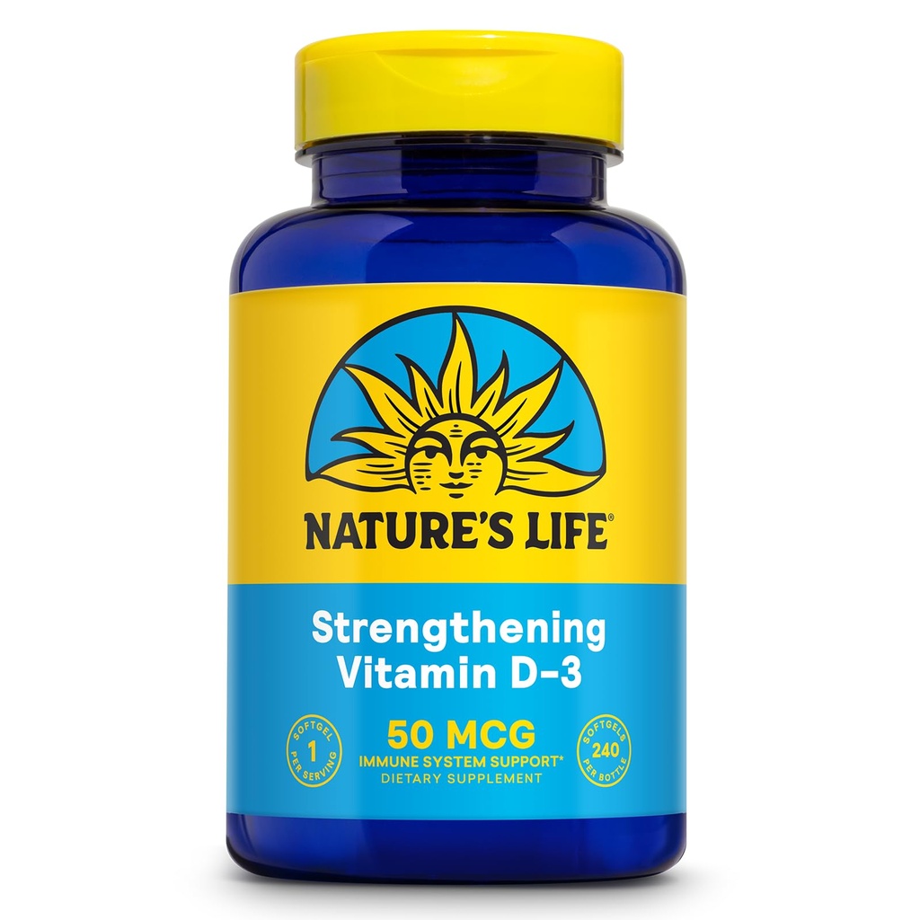 Vitamina D3 2000 IU (50 mcg) - Vitamina D - Bone Salute e Integratore di Supporto Immune - Softgels Easy-to-Swallow - Garanzia 60 giorni, Lab verificato - 240 Serve, 240ct