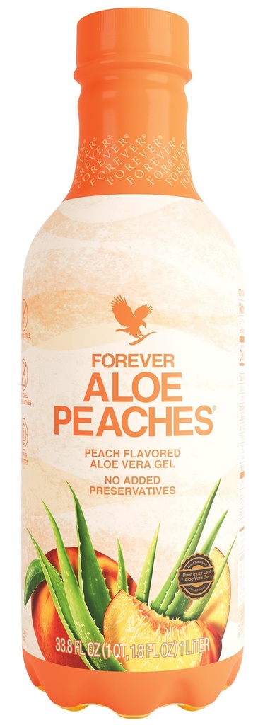 Forever Living - Aloe Peaches, Pure Aloe with Real Peach Flavor, Supporta Digestione e Sistema Immune, Vegan e Gluten-Free, 33.8 fl oz, 1 Pack