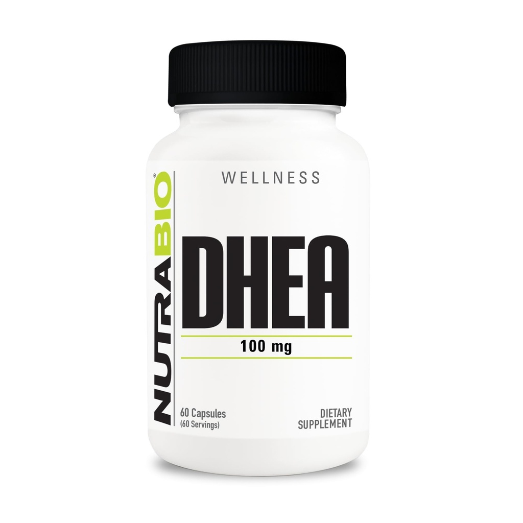 NutraBio DHEA Integratore- per Uomini e Donne- DHEA (100 mg) 60 capsule