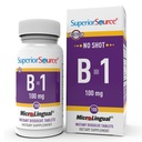 Sorgente superiore B-1 100 mg - Supplemento vitamina B Supporta l'energia sana e la crescita - Nervosa & Digestive System Support Formula con Thiamin - 100 compresse dissolving sublinguali
