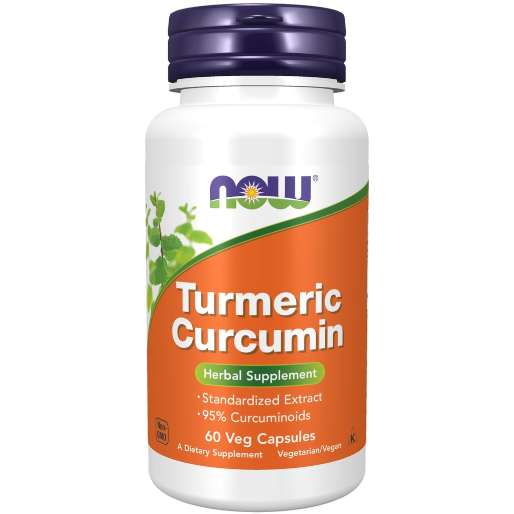 NOW integratori alimentari, curcumina curcuma erboristica, derivato dall'estratto di radice curcuma, 95% curcuminoidi, supplemento di erbe, 60 capsule di veg