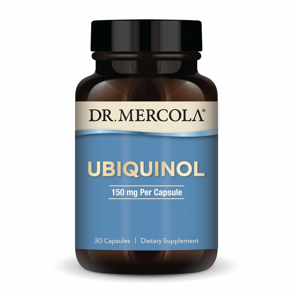Dr. Mercola Ubiquinol 150 mg, 30 Serve (30 capsule), Integratore alimentare, Supporta la produzione di energia, Non OGM