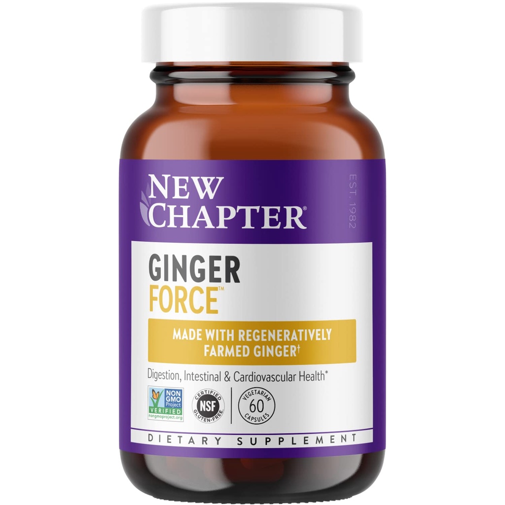 Nuovo Capitolo Ginger Supplement Force con Supercritical Organic + Ingredienti Non OGM Capsule Vegetariani, 60 Conte