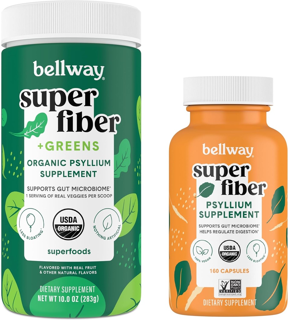 Bellway Super Fiber Polvere + Greens Super Fiber Capsule Bundle