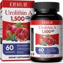 Urolitina A Supplemento 1000 mg Plus Trans-Resveratrolo, Anthocyanins, Tè verde, Promoting Aging sano, Supporta cellulare ed energia per gli uomini e le donne, 60 capsule