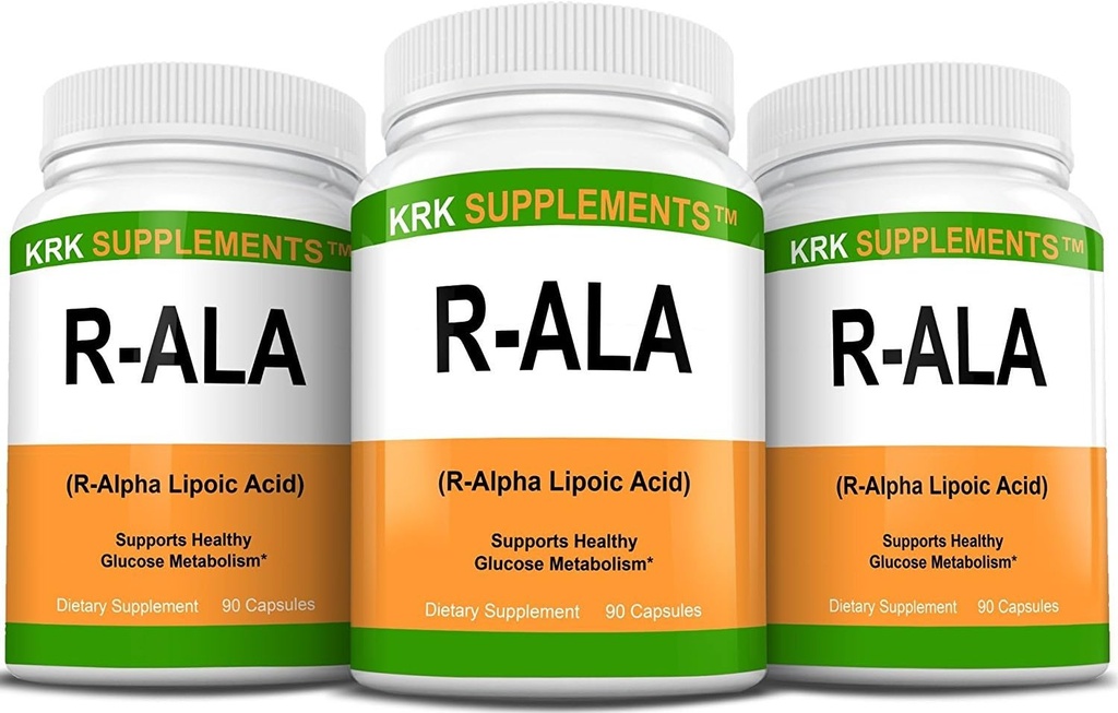 3 bottiglie R-ALA R-Alpha acido lipoico 200mg 270 capsule totali