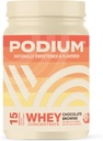 Polvere di proteine del siero di podio, Brownie di cioccolato, 22g proteine per servire con enzimi digestivi, isolato di proteine del siero e concentrato, senza glutine, basso carbo, basso zucchero e soia libero, 15 Serve