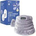 ASUTRA Involucro del collo ponderato, Grigio Plush - Pad di riscaldamento microonde senza mani per il collo e le spalle, Compresse calde e fredde, Aromaterapia di lavanda