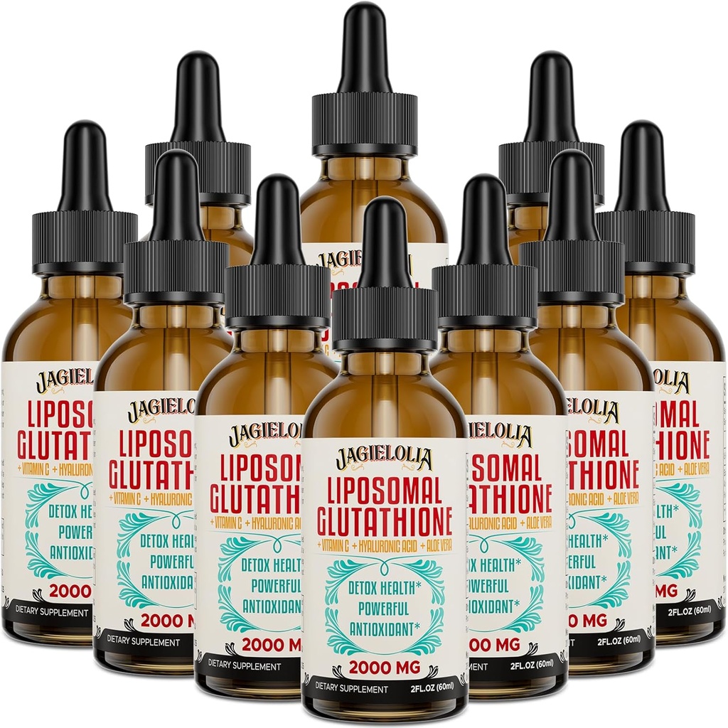Liposomal Glutathione Liquid 2000MG – Antiossidante Detox Supplemento per le donne e gli uomini, Aging Defense, Liver Function & Energy, con Acido Ialuronico + Aloe Vera + Vitamina C, Naturale & Vegan, 20 FL.OZ