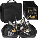 Travel Jewelry Organizer Case,Jewelry Bags Jewelry Storage Book Binder with Clear Zipper Velvet Pouch for Traveling,Earrings, Rings, Collana, Bracciale