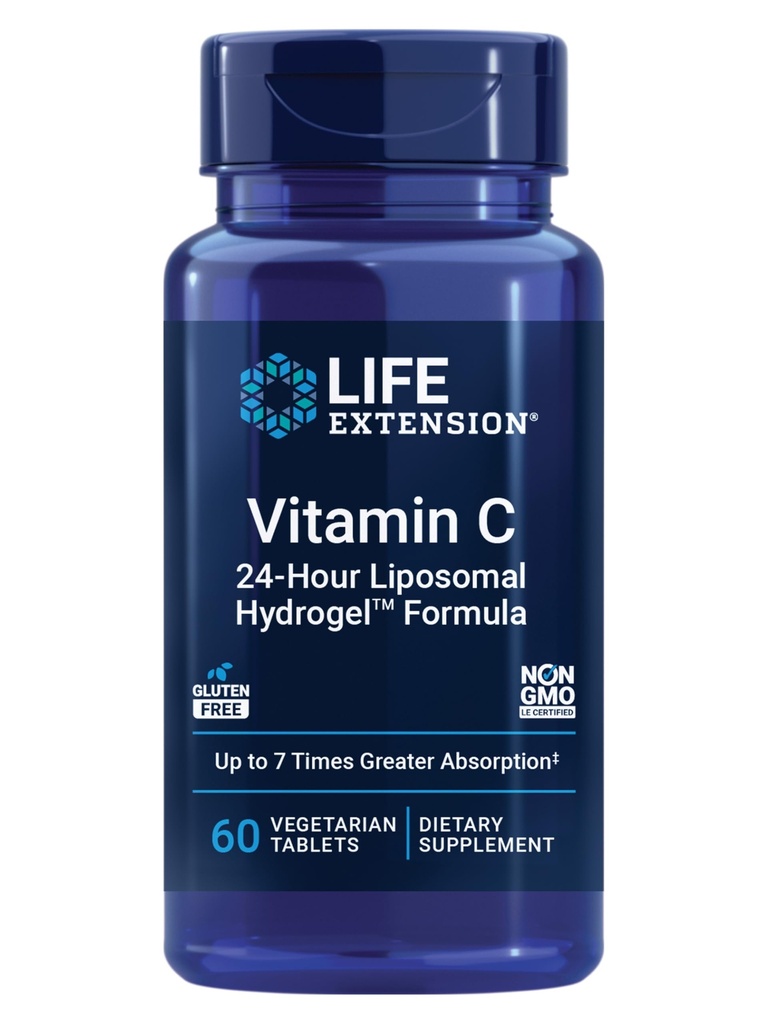 Vitamina C 24-Hour Liposomal HydrogelTM Formula, assorbe meglio della vitamina C standard, fino a 24 ore, ottenere il massimo dalla vostra vitamina C, senza glutine, non OGM, vegetariano, 60 compresse