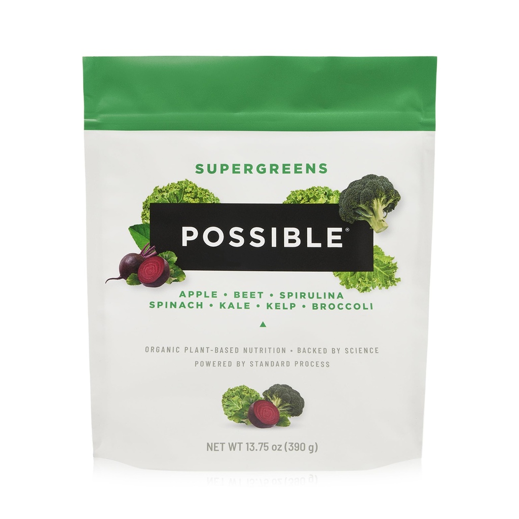 SuperGreens - Superfoods Powder Mix con 23 Ingredienti Alimentari Interi - Vegan, Organic, Plant-Based Wellness - Gluten-Free, USDA Organic - Clean Label - 1 Bag, 30 Serve