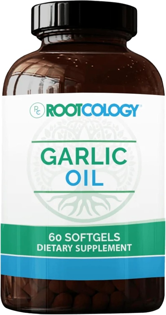Rootcology by Dr. Izabella Wentz | Olio di aglio | Softgels con olio di aglio e olio di prezzemolo, Enteric-Coated per ridurre l'odore | Sistema immunitario e salute cardiovascolare | 60 Softgels