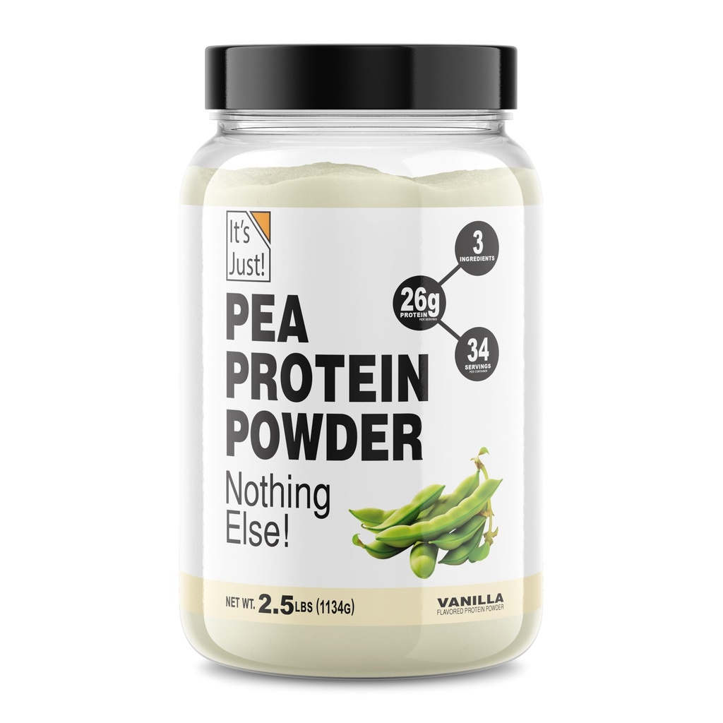 E' solo! Isolato di proteine di Pea, a base di piante, qualità premium, senza glutine, Vegan, Keto Friendly, Prodotto del Canada, Confezionato negli Stati Uniti (2,5 Pound, Vanilla)
