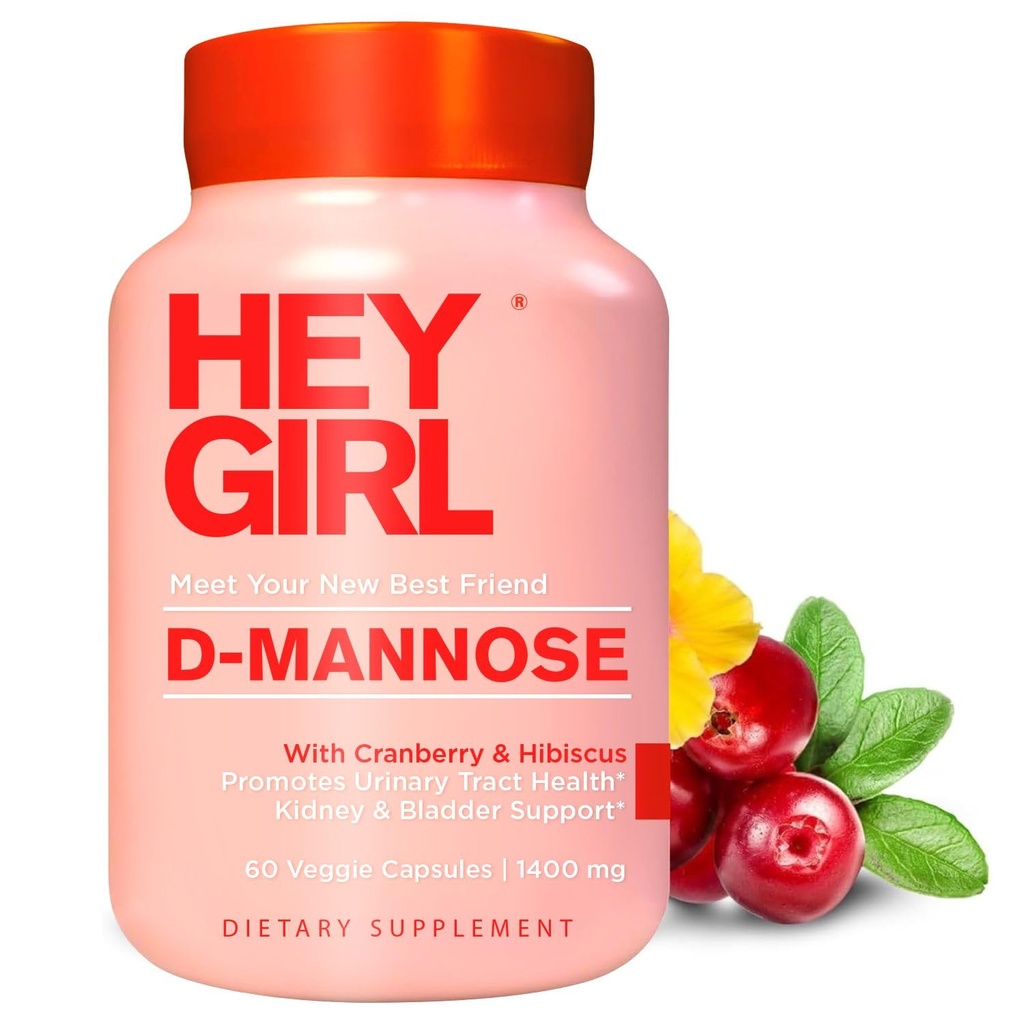 D capsule di mannosio - Supplemento UTI ad azione rapida - Impurità di pulizia e fluido - con polvere D-Mannose naturale, mirtillo, ibiscus & dadelion - alternativa alla mirtillo per le donne, 60 capsule