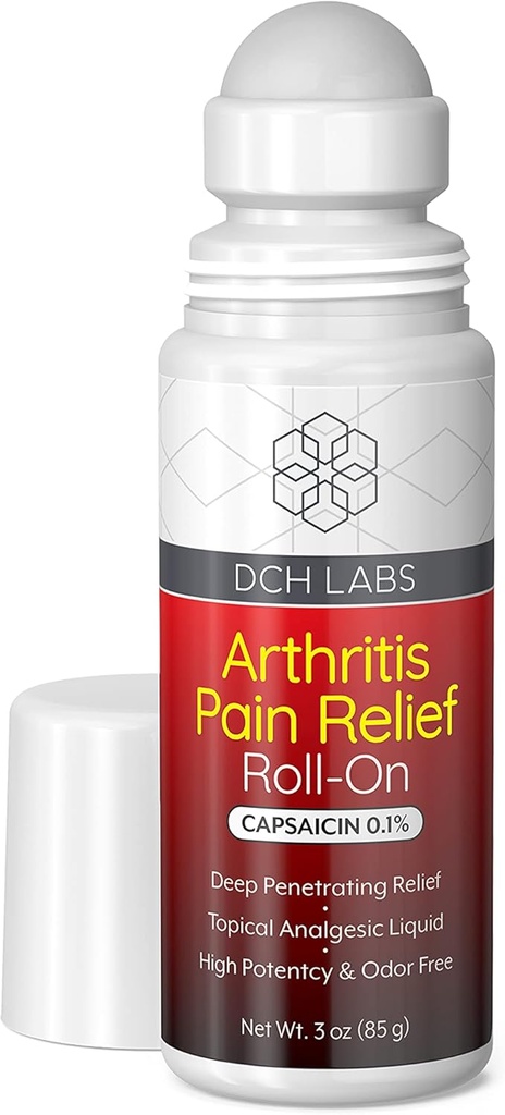 Warming Arthritis Pain Relief Roll-on, Deep Penetrating Capsaicin blocca il vostro muscolo & Joint Pain Messengers, per mani, polso, piedi, ginocchio & Indietro, 3 once