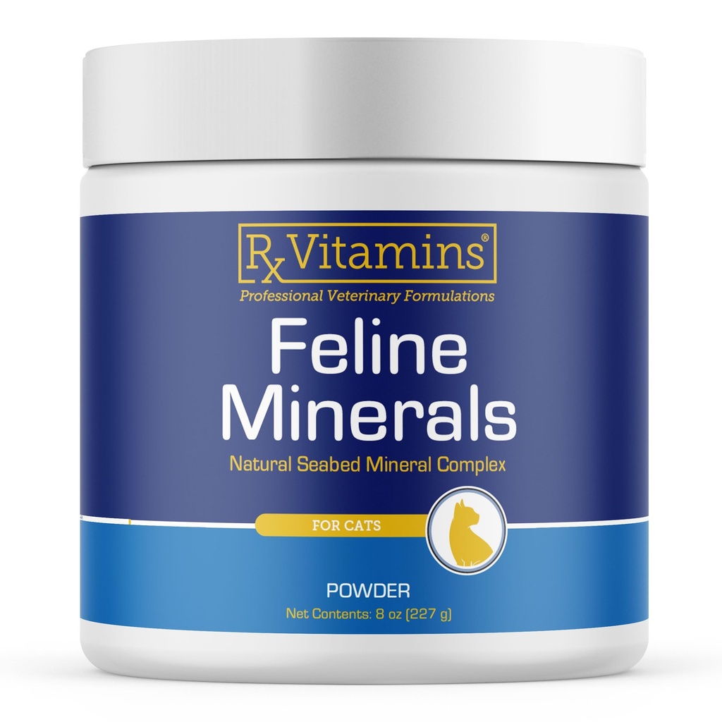 Rx Vitamins Feline Minerali - Taurina per la salute del cuore del gatto - Calcio per il supplemento congiunto - Supporto immunitario per gatti con Magnesio & Potassio - Integratore di pelle e cappotto - 8oz