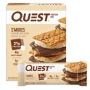Quest Nutrition S'mores Protein Bar, 21g Protein, 4g Carbs Net, 1g Sugar, Gluten Free, Keto Friendly, 4 Count
