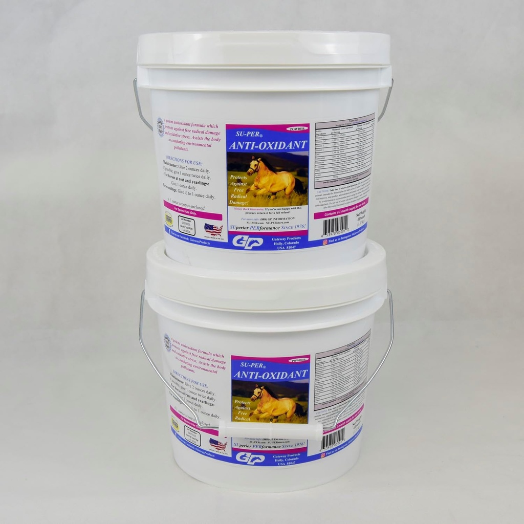 SU-PER Antiossidante Supplemento per Cavalli - Vitamine di Selenio Equino & Supporto Antiossidante Essenziale - 4 Pounds, (2 Pack)