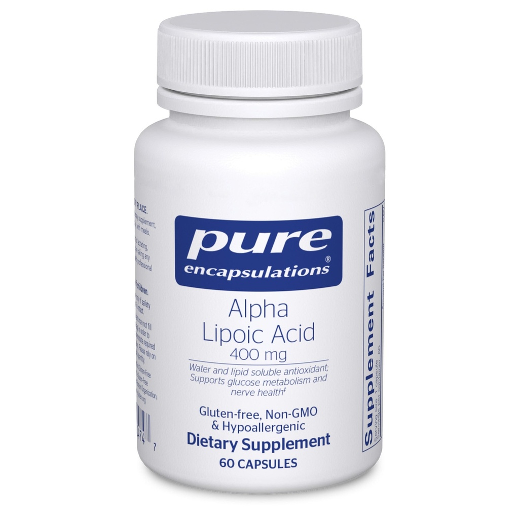 Pure Encapsulations Alpha Lipoic Acid 400 mg | ALA Supplemento per il supporto del fegato, antiossidanti, Nerve e Cardiovascular Health, radicali liberi e supporto di carboidrati* | 60 capsule