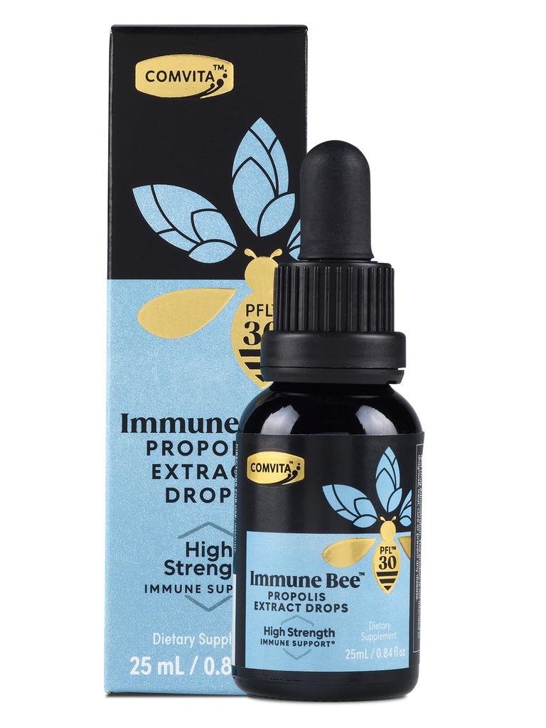 Estratto di Propoli di Ape Extra di Comvita - Supporto Immune Naturale, Gocce per la Salute Orale, Liquido di Propolis, Aiuta Soothe Throat, Alcol Free - PFL 30, 0,8 fl oz Bottiglia di vetro