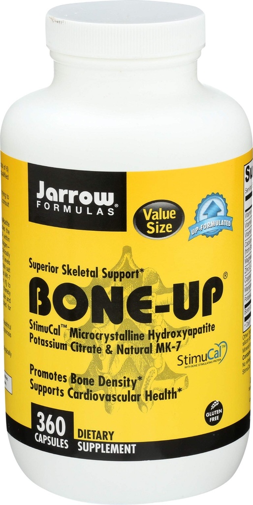 Jarrow Formulas BoneUp per la densità di ossa - Vitamina D3 e K2, Supporto di calcio, 360 capsule, promuove la nutrizione schelettica, fino a 60 giorni di alimentazione