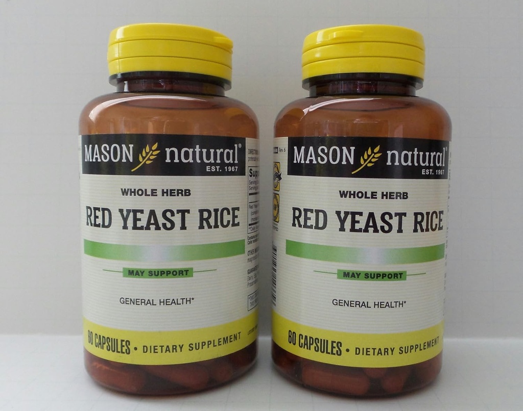 MASON NATURAL Red Yeast Rice Capsule - 60ct, Confezione da 2
