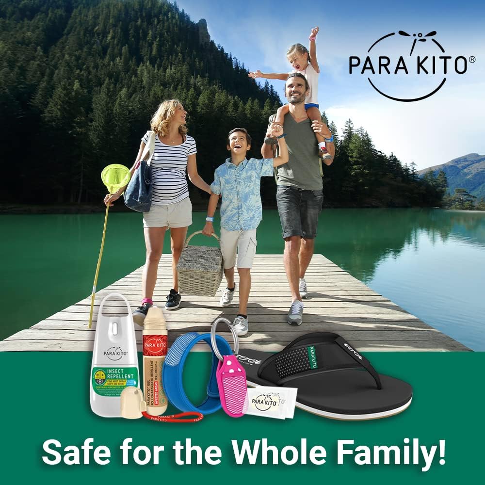 Para'Kito Mosquito Bonus Pack - 2 Mosquito Wristbands | 2 Refills (nero + bianco) + Insect Repellent Spray