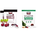 Fattore di Forza Totale Beets Cuciture Morbide con Beetroot, Estratto di Uva, Antiossidanti, Nitrati, L-Citrullina, 120 Conte, 2-Pack e Smarter Greens Superfood Chews con 25+ Superfoods, Probiotici, Antiossidanti e Fibra, 60 Conteggio