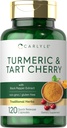 Carlyle Turmeric e Tart Cherry Capsule | 120 Count | con Bioperine | Vegetariano, Non OGM, Gluten Free Supplement
