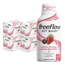 Freeflow Fit Energy Shots, Strawberry Burst, Natural Caffeine Boost con L-teanina, Ginseng, Vitamine, Prebiotici, Elettroliti (24 Conte, 2oz Shots)