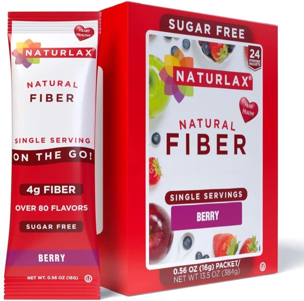 Polvere di fibra di legno senza zucchero di Psyllium (Berry - 24 Packets)