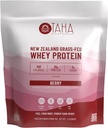 Taha Health & Nutrition Berry aromaed Whey Protein Concentrate Powder, 25g Protein, 140 Calories, 2g Sugar | Nuova Zelanda Grass-Fed, Free-Range Dairy | Gluten and Soy Free, Keto, Kosher | 2LB