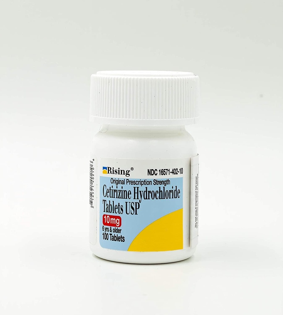 Cetirizine 10 mg Antihistamine compresse Generico Zyrtec 24 ore Allergy Tablets 100 compresse per bottiglia Confezione da 2 Totale 200 compresse