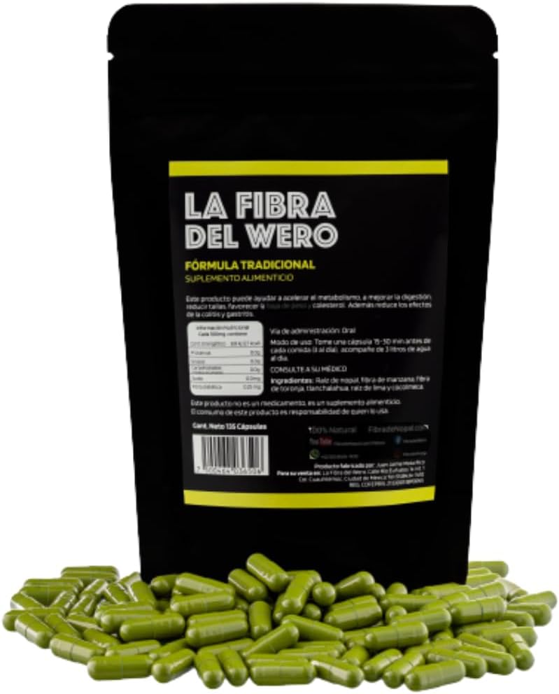 FIBRA DEL WERO | Fibra di cactus con pompelmo rosa | 100% integratore naturale | Confezione “Month e mezzo”
