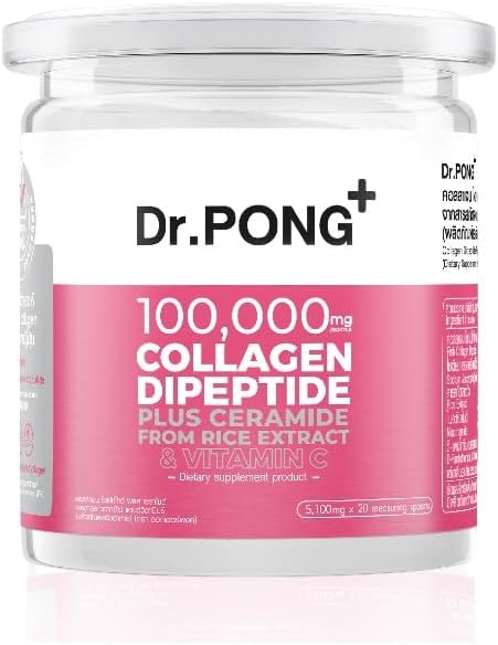 Dr.Pong 100,000 mg Collagen Dipeptide Plus Ceramide da Estratto di riso e vitamina C 102g
